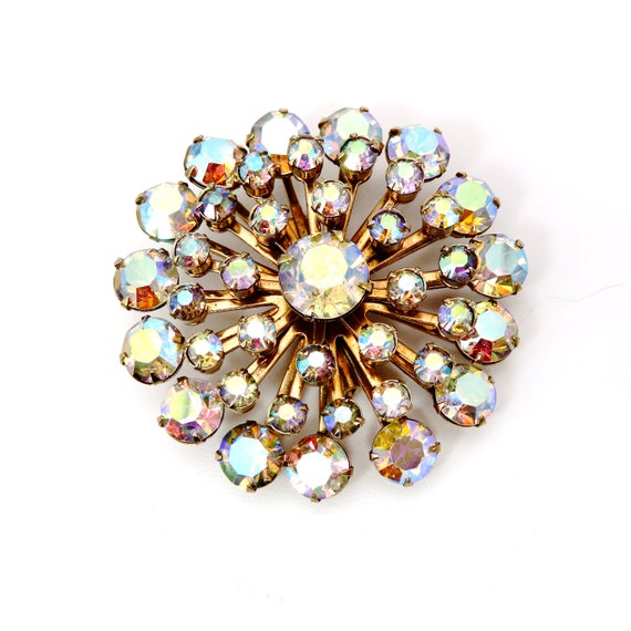 Vintage Iridescent Brooch Pin 40s 50s 60s Jewelry… - image 3