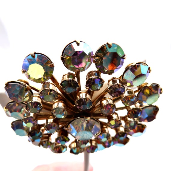 Vintage Iridescent Brooch Pin 40s 50s 60s Jewelry… - image 10