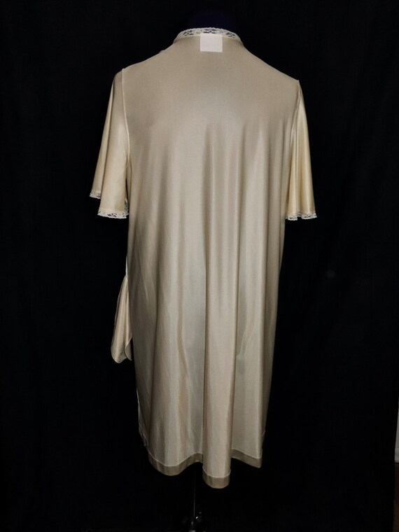 Vintage Cream Robe with Lace Nightwear 1980s Loun… - image 10