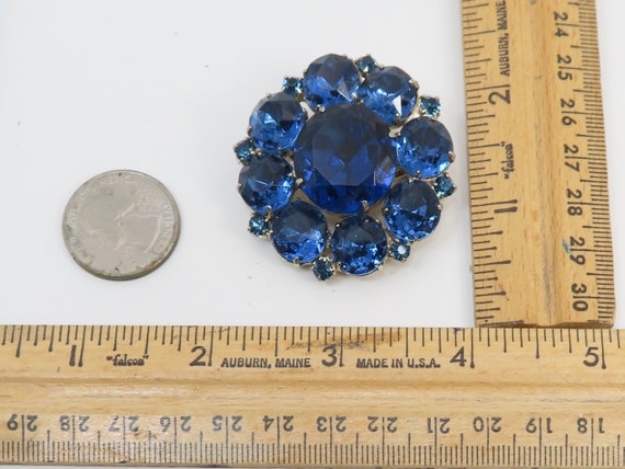 Vintage Dark Blue Brooch Pin 40s 50s 60s Costume … - image 10