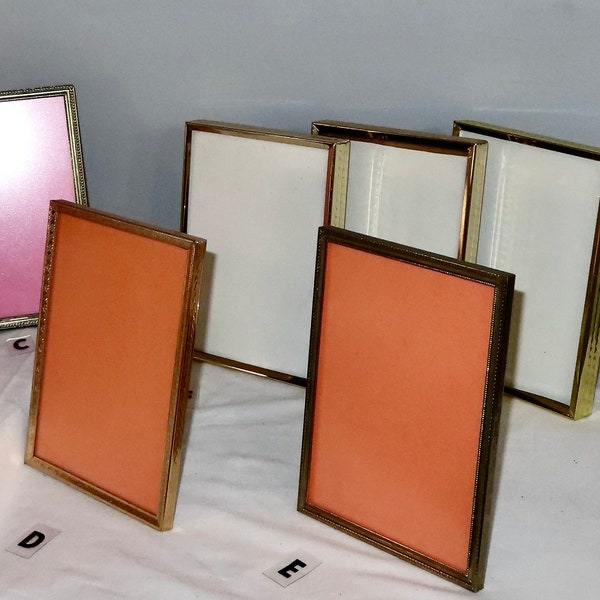 5 x 7 Metal Single Picture Frames Vintage Portrait Art Deco Embossed 1930s 1940s 1950s 1960s 1970s 1980s Photos Retro Wedding Xmas  Gift