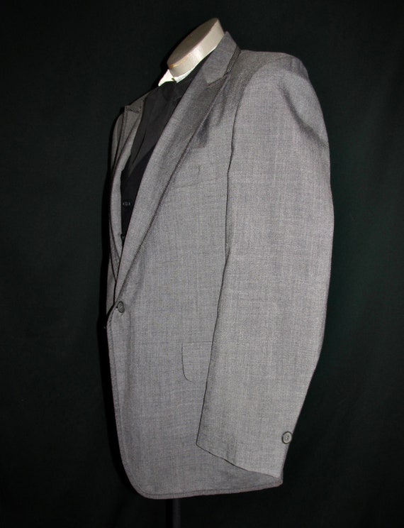 Gray Tuxedo Jacket Vintage Coat Tropical Formal 4… - image 3