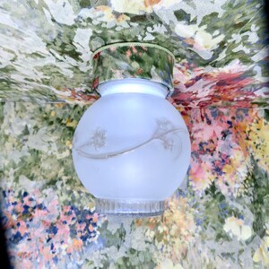 Vintage Frosted White Glass Globe 1950s For Ceiling Replacement 1960s 70s Lighting Cover
