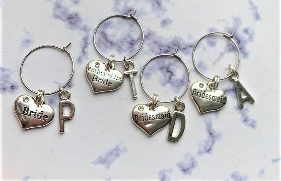 Handmade Bridal Party/Hen Party Wine Glass Charms Etsy