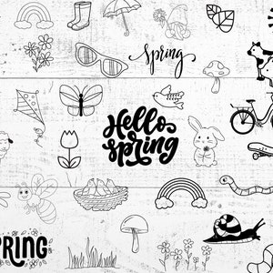 Spring SVG Files, Spring PNG Files, Spring Clipart, Files for Cricut