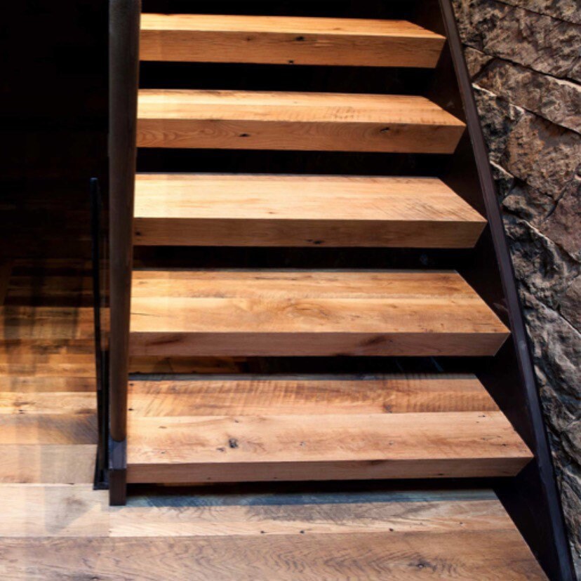 Thick Solid Stair Treads Reclaimed Wood Thick Stairs Treads Rustic