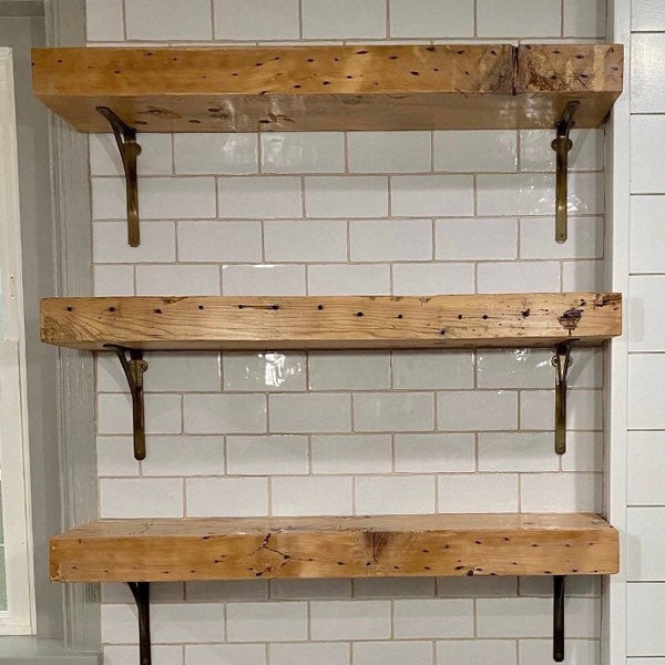 HEAVY-DUTY Reclaimed Wood Shelf. Barn Wood Shelves, Barn beams, Reclaimed wood Rustic Shelving 7 inch , 8 inch, 9 inch or 10inch wide!