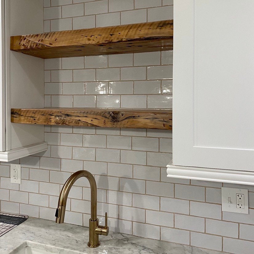 Heavy Duty Rustic Reclaimed Wood Shelf. Barn Wood Shelves Etsy