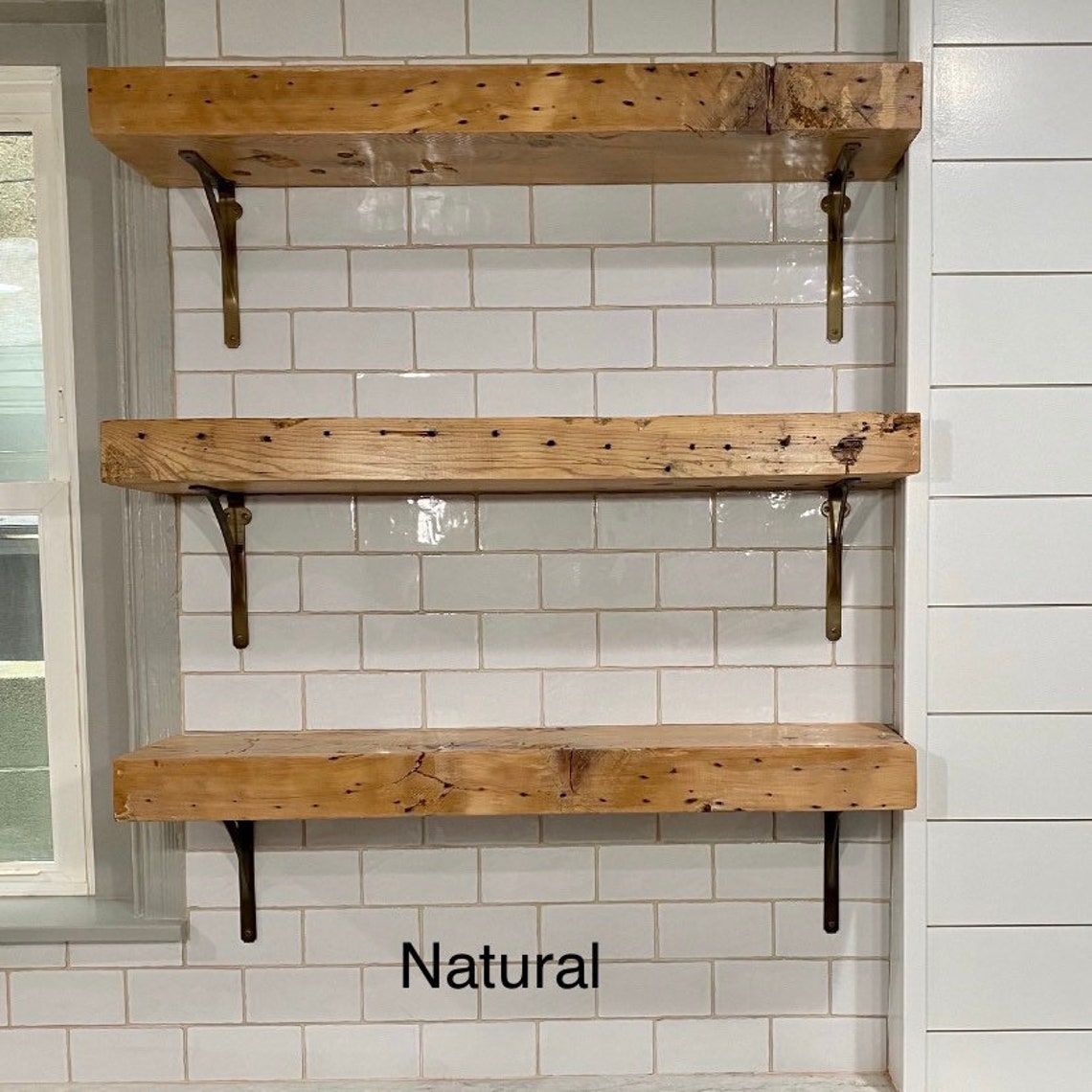 HEAVYDUTY Rustic Reclaimed Wood Shelf. Barn Wood Shelves Etsy