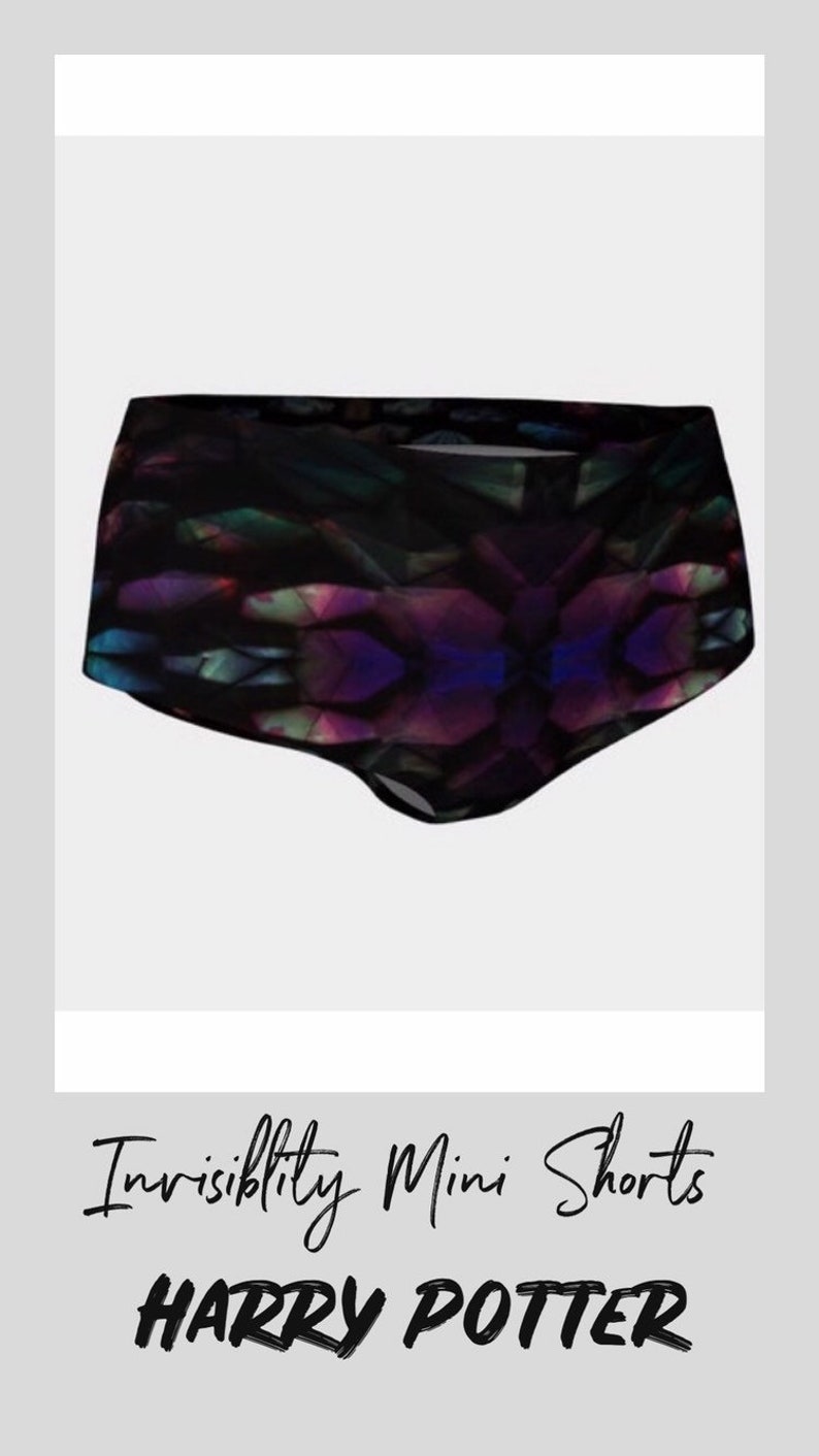 Invisibility shorts Gryfinndor invisibility mini shorts Hogwarts Harry Potter Harry Potter Cloak Invisibility Cloak invisibility