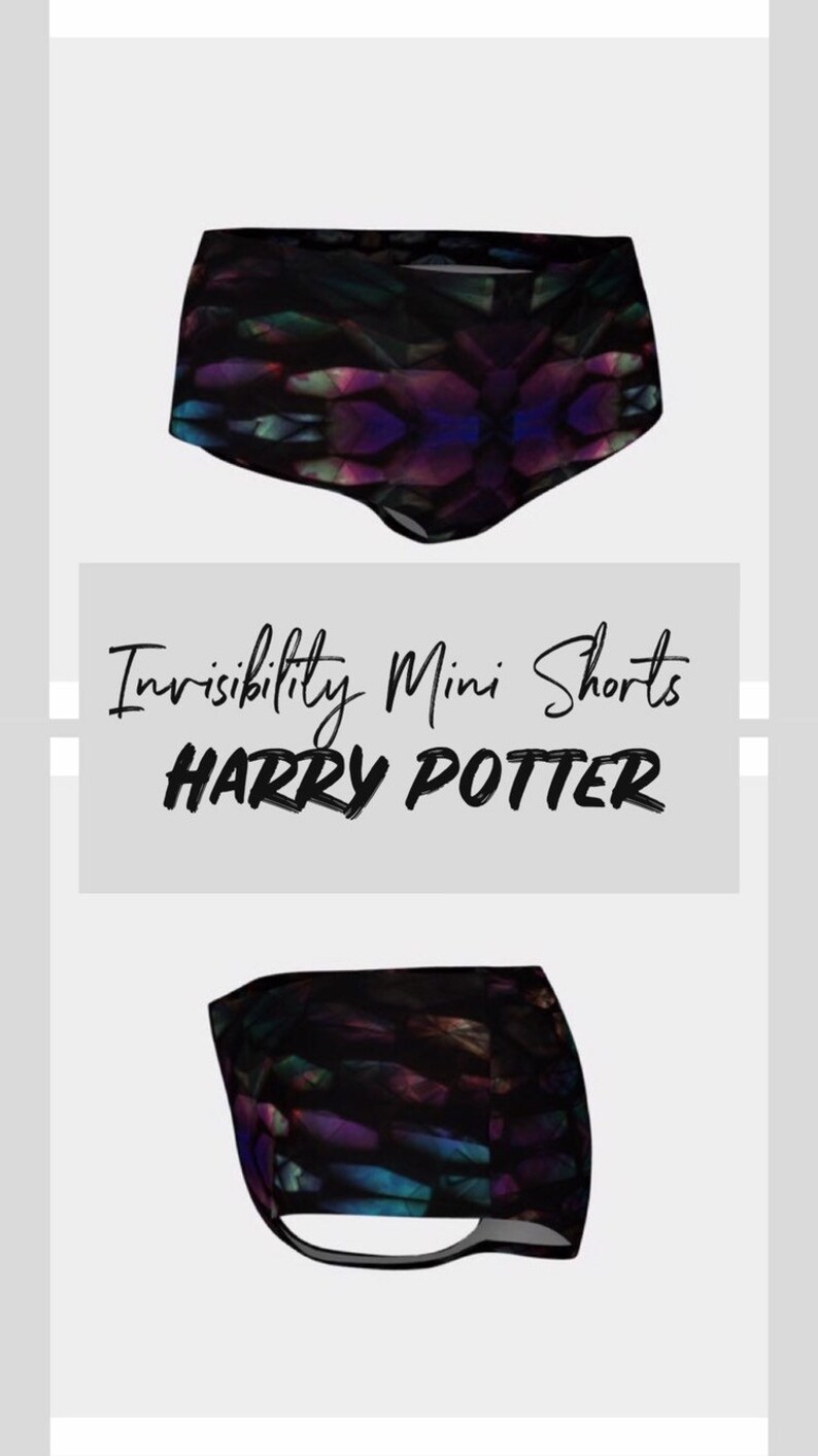 Invisibility shorts Gryfinndor invisibility mini shorts Hogwarts Harry Potter Harry Potter Cloak Invisibility Cloak invisibility