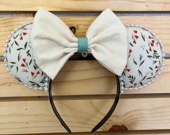 Spring Minnie Ears, Flower Mouse Ears, Handmade Ears