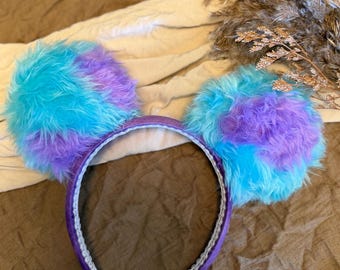 Monsters Inc. Inspirierte Ohren mit Puff Stirnband, Sulley inspirierte Moise Ohren, handgefertigte Ohren