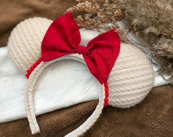 Sweater Mouse Ears, Christmas Mouse Ears, Winter Ears, Handmade Ears