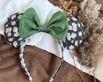 Daisy Flower Minnie Ears, Floral Ears, Summer/ Spring Floral Mouse Ears