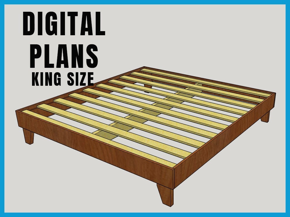 King Bed Frame Plans Etsy