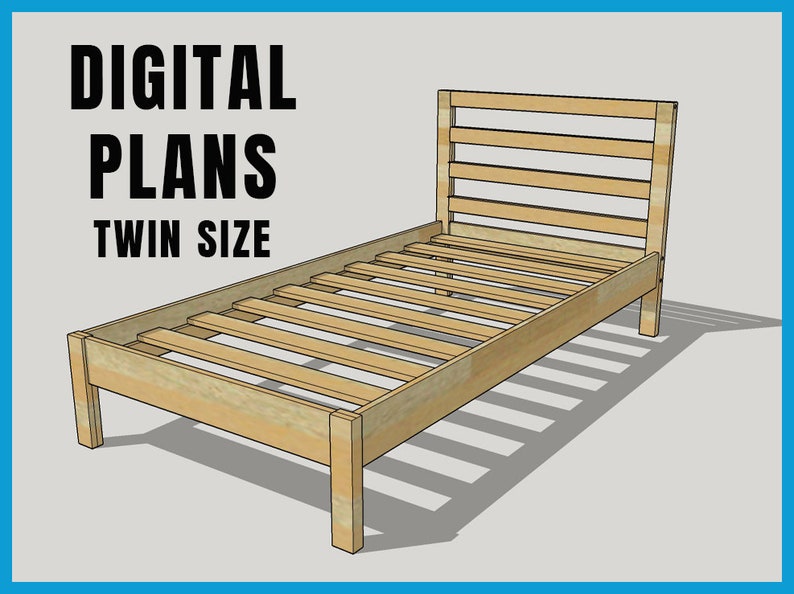 Twin Bed Frame Plans - Etsy