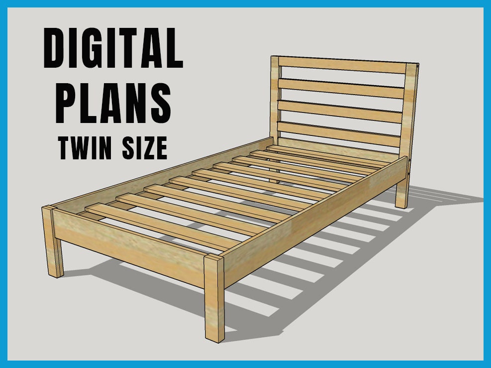 Twin Bed Frame Plans | Etsy