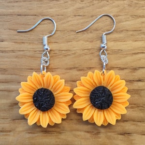 Orange Sunflower earrings