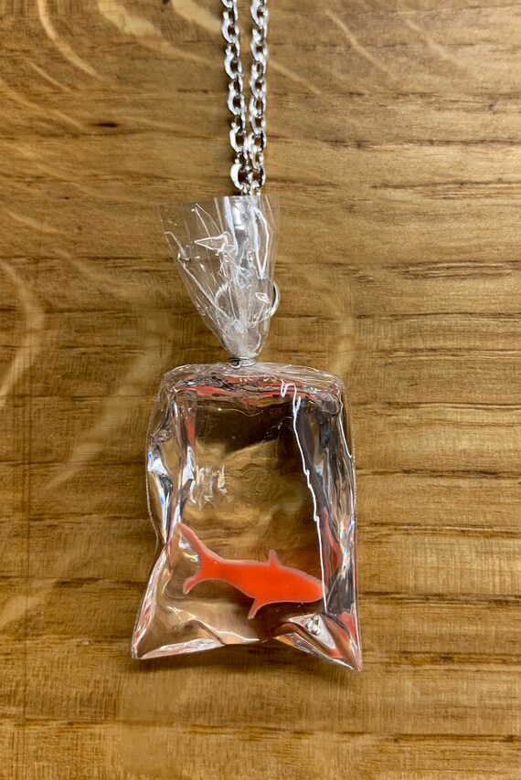 Goldfish in a Bag Necklace - Etsy