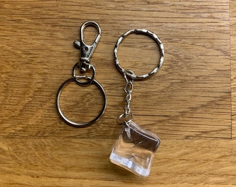 Ice cube keychain/ bag clip