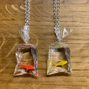 Goldfish in a bag necklace