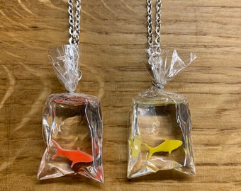 Goldfish in a Bag Necklace - Etsy