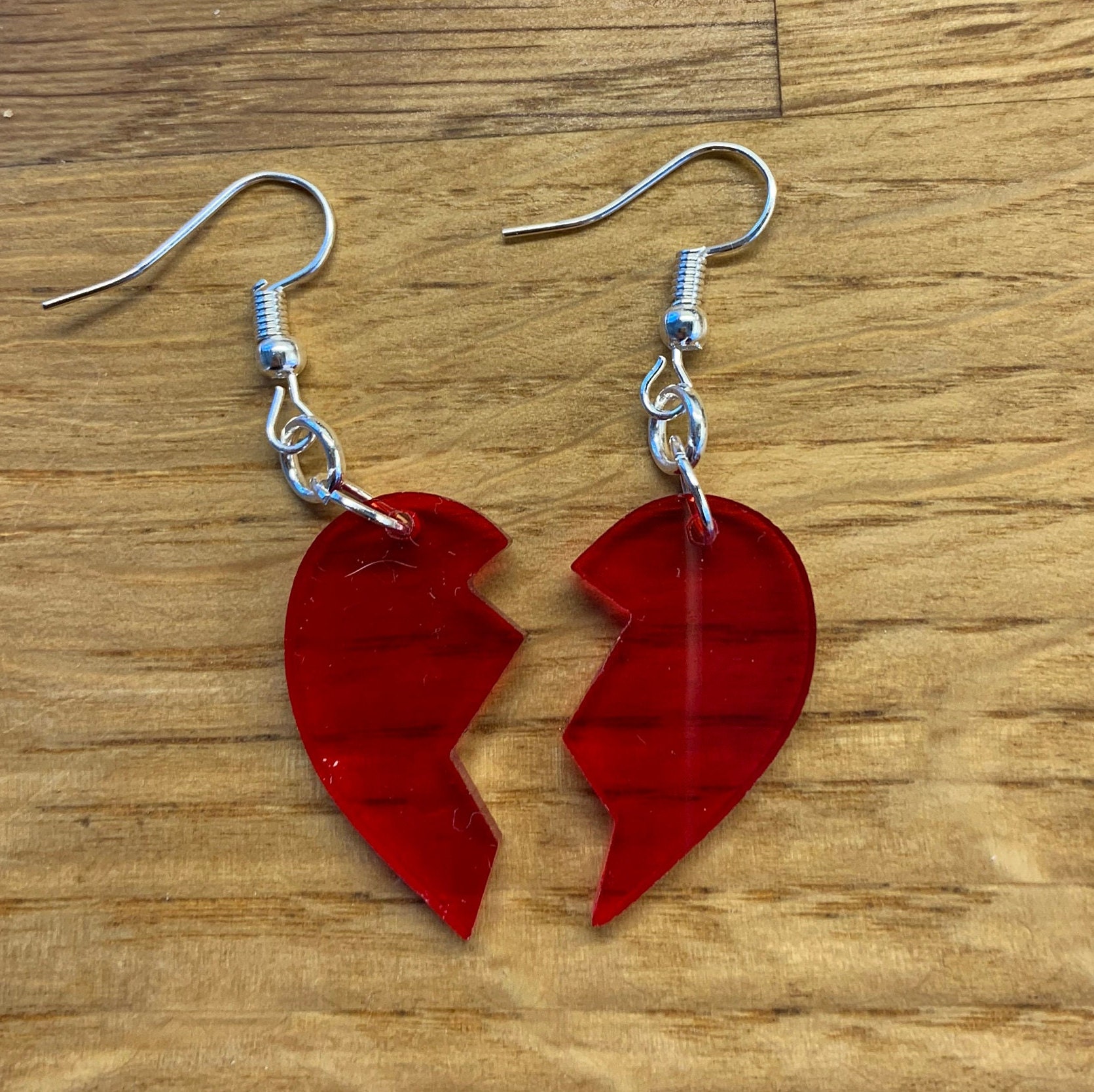 Broken heart earrings deals