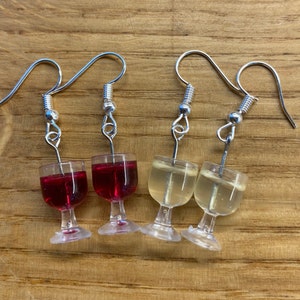 Glass of wine earrings