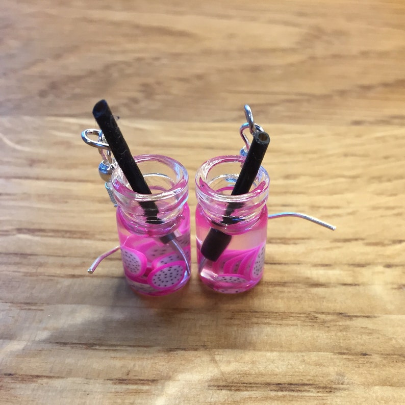 Dragon fruit cocktail earrings
