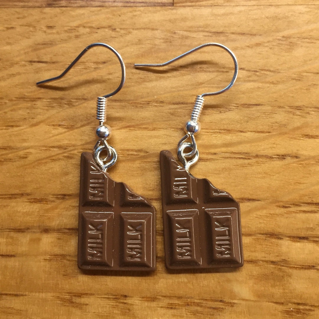 Chocolate Bar Earrings Etsy