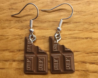 Chocolate bar earrings