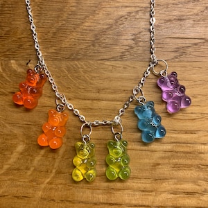 Rainbow/ pride gummy bears necklace