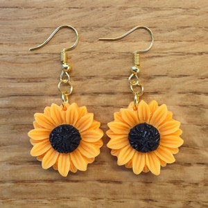 Orange Sunflower earrings