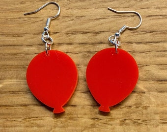 Red balloon earrings