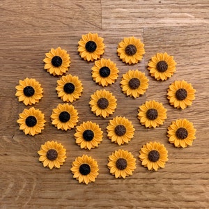 10 Orange Sunflower charms