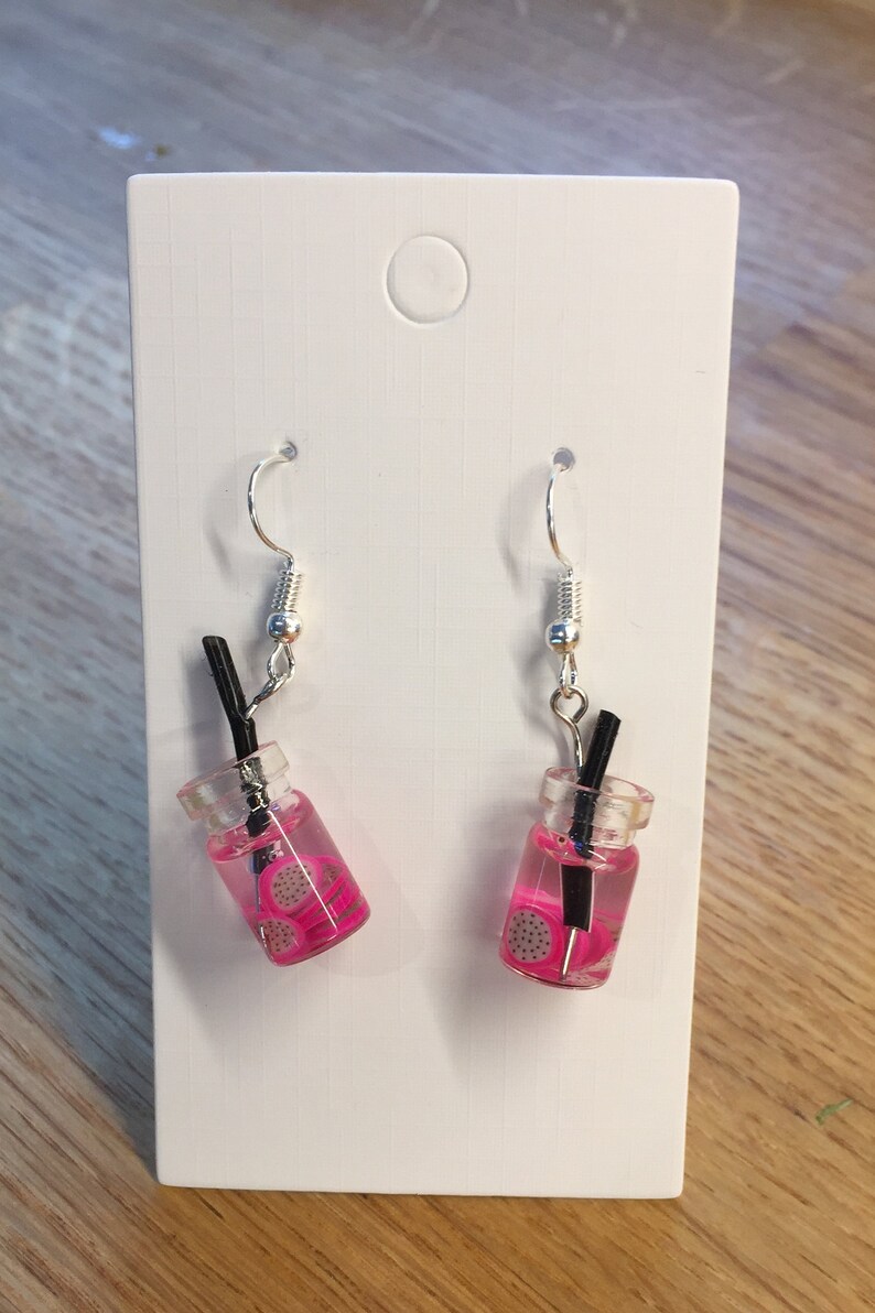 Dragon fruit cocktail earrings