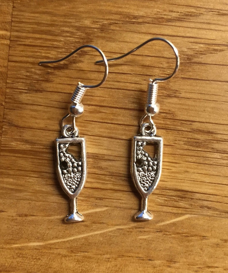 Champagne Flute Earrings Etsy