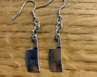 Meat cleaver earrings!