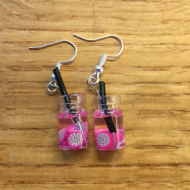 Dragon fruit cocktail earrings