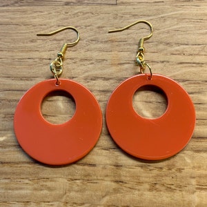 Orange Retro hoop earrings