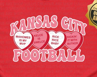 KC Candy Hearts svg-png-kc chiefs svg-png-mahomes svg-kelce svg-butker svg-kc heart svg-kc football-red kingdom-swelce svg