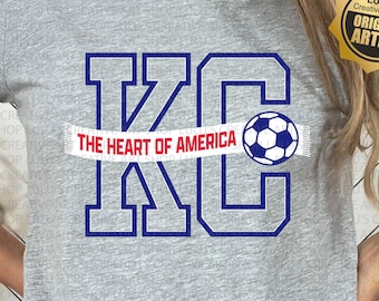 Bufanda de fútbol de Kansas City SVG/PNG - Kansas City World Soccer SVG - Kansas City PNG - Corazón de América PNG - Capital del fútbol - Copa de fútbol PNG