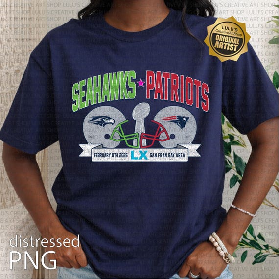 SEA vs NE Helmets PNG-seattle vs new england png-super-big game-seattle champs-new england champs-drake maye png-darnold png-halftone png