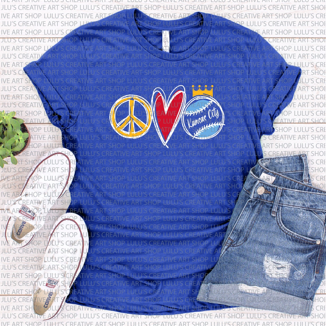 Download Royals SVG-Peace Love Baseball svg-KC Baseball-heart | Etsy