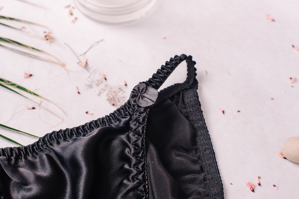 Black Silk Panties Vintage Satin Panties Lingerie for Etsy UK