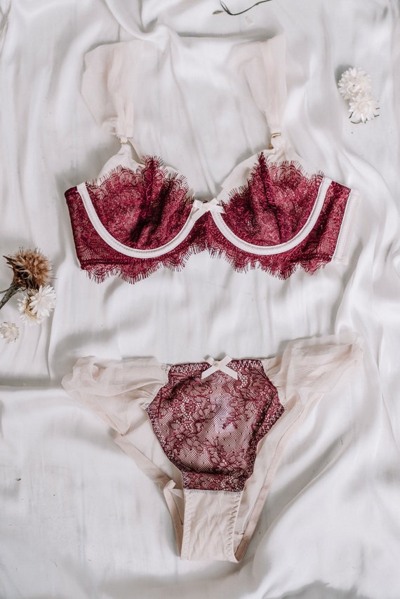 Sexy Lingerie Set for Women Lacy Elegant Bra Bralette and Panties Set Red Lace  Underwear Set Made by Beaumontlingerie -  Canada