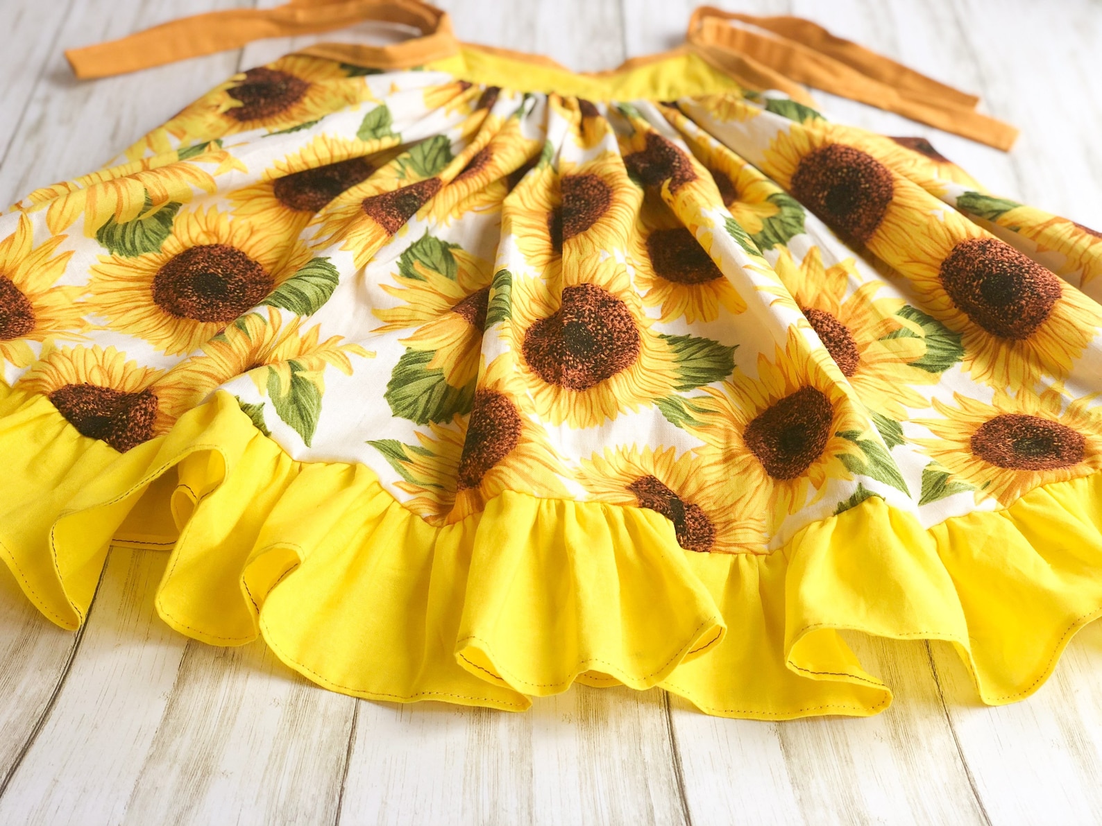 Girls sunflower dress Made to order Etsy