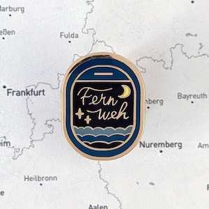 Fernweh Travel Enamel Pin | Hard Enamel • Lapel Pin • Globetrotter • Wanderlust • World Traveler • Airplane