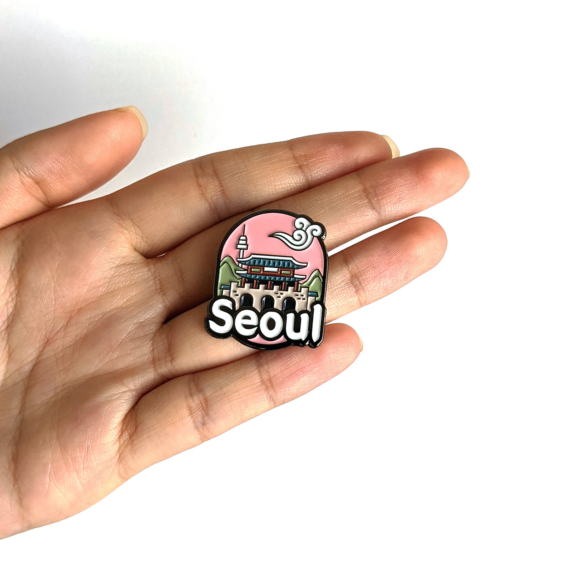 Seoul Enamel Pin Soft Enamel Lapel Pin Globetrotter Etsy